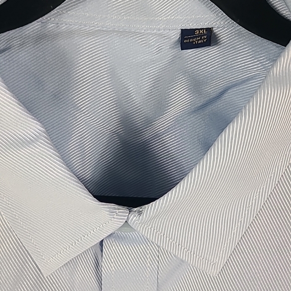 NEW Flex Men's Luxury Collection Designed in Italy Long Sleeve Blue Shirt 3XL - Picture 3 of 9